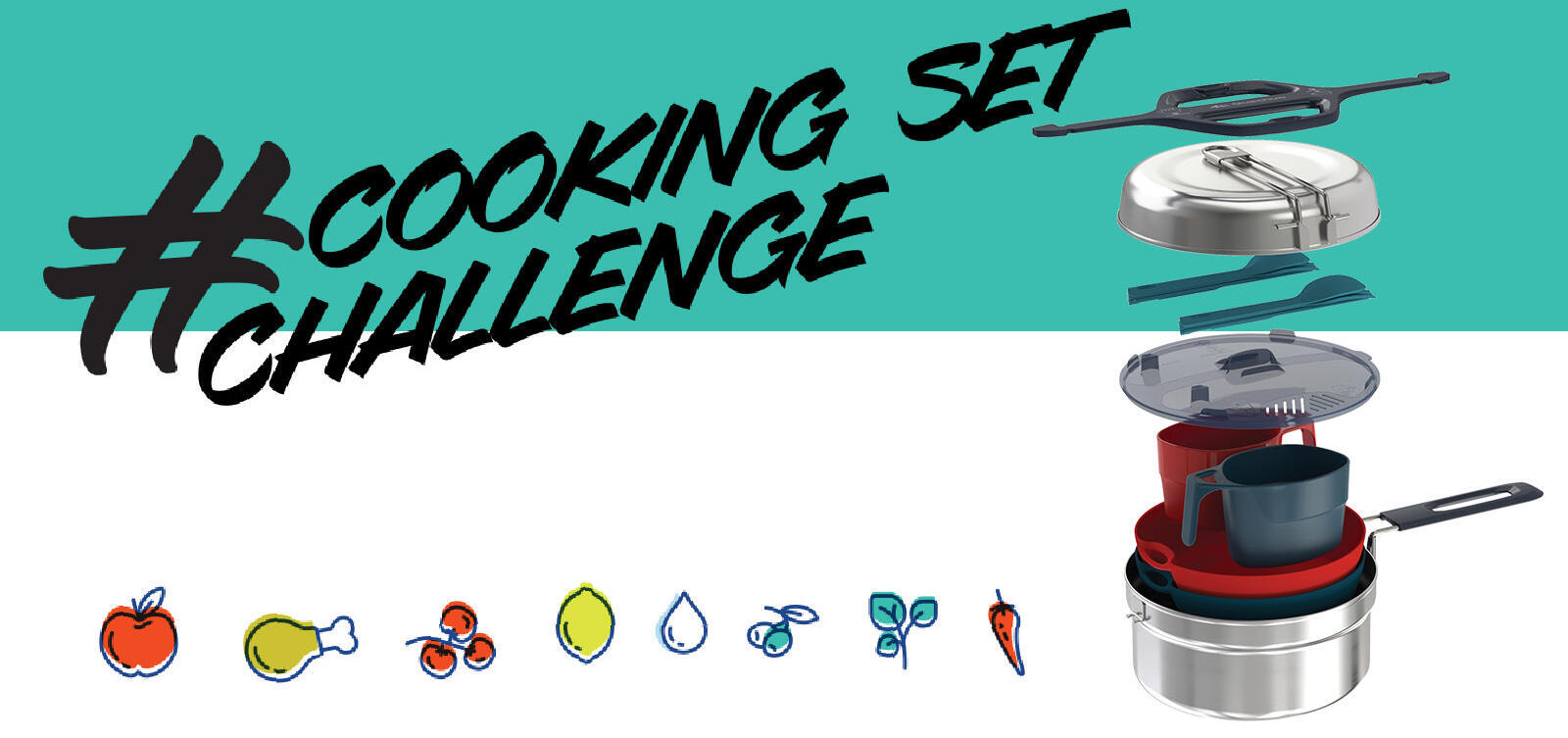 cooking set challenge recipes camp mountain hiking quechua decathlon