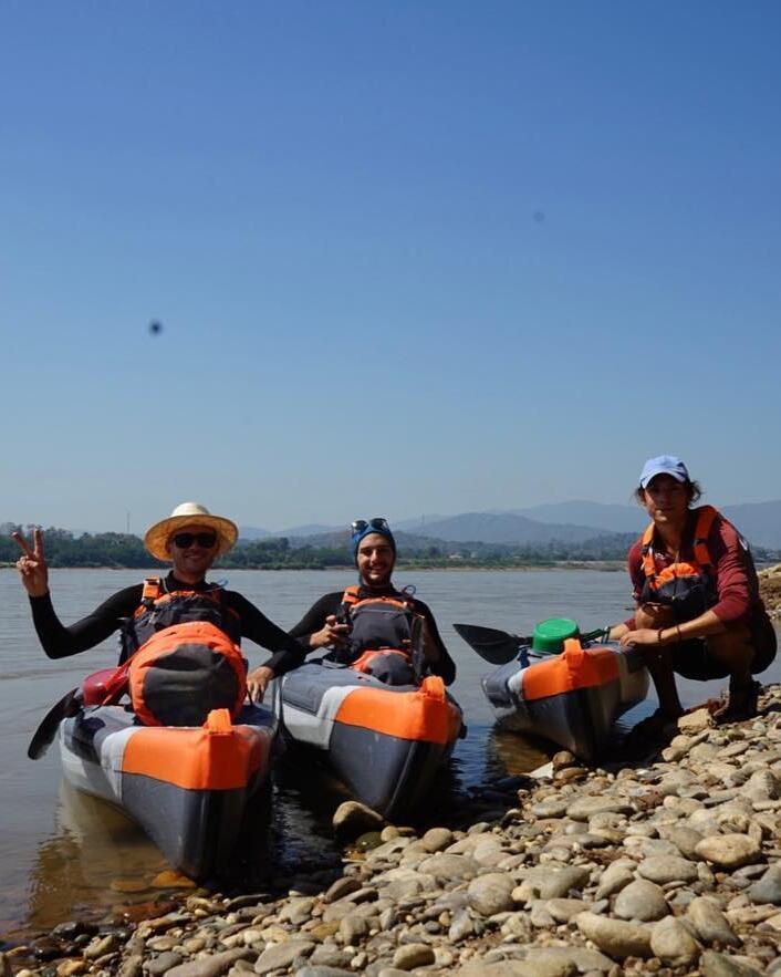 descending the mekong inflatable kayak