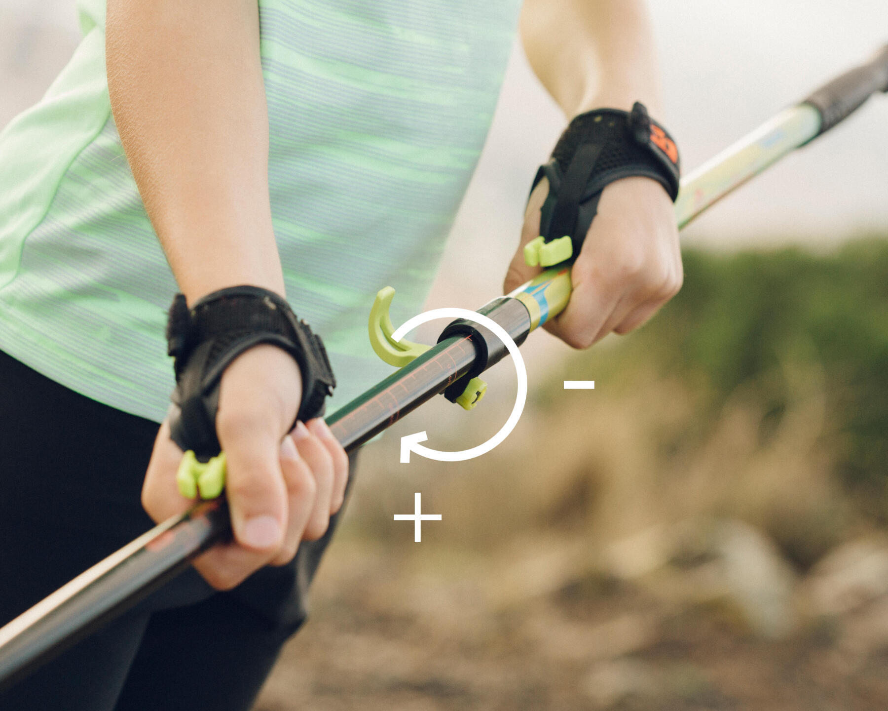Como utilizar da melhor forma o bloqueador externo dos bastões de caminhada nórdica?