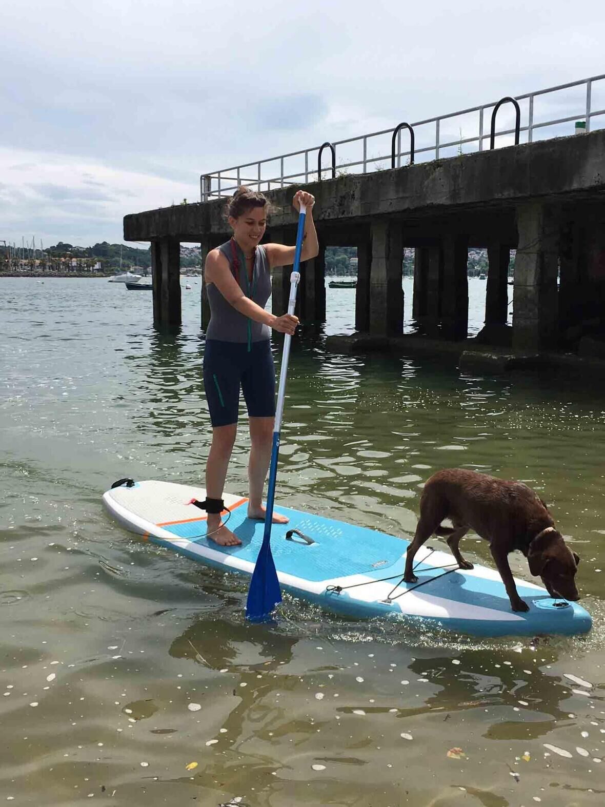 stand up paddle board with dog
