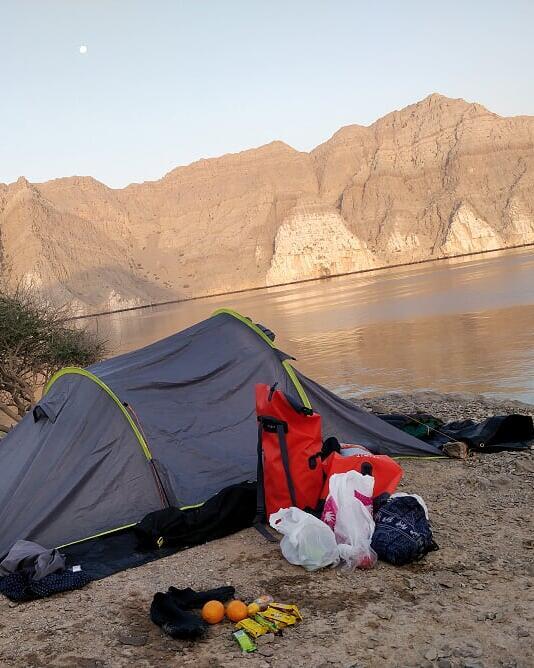 kayak trip arabian fjords bivouac