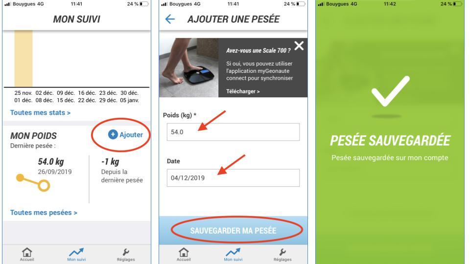 pesée manuelle