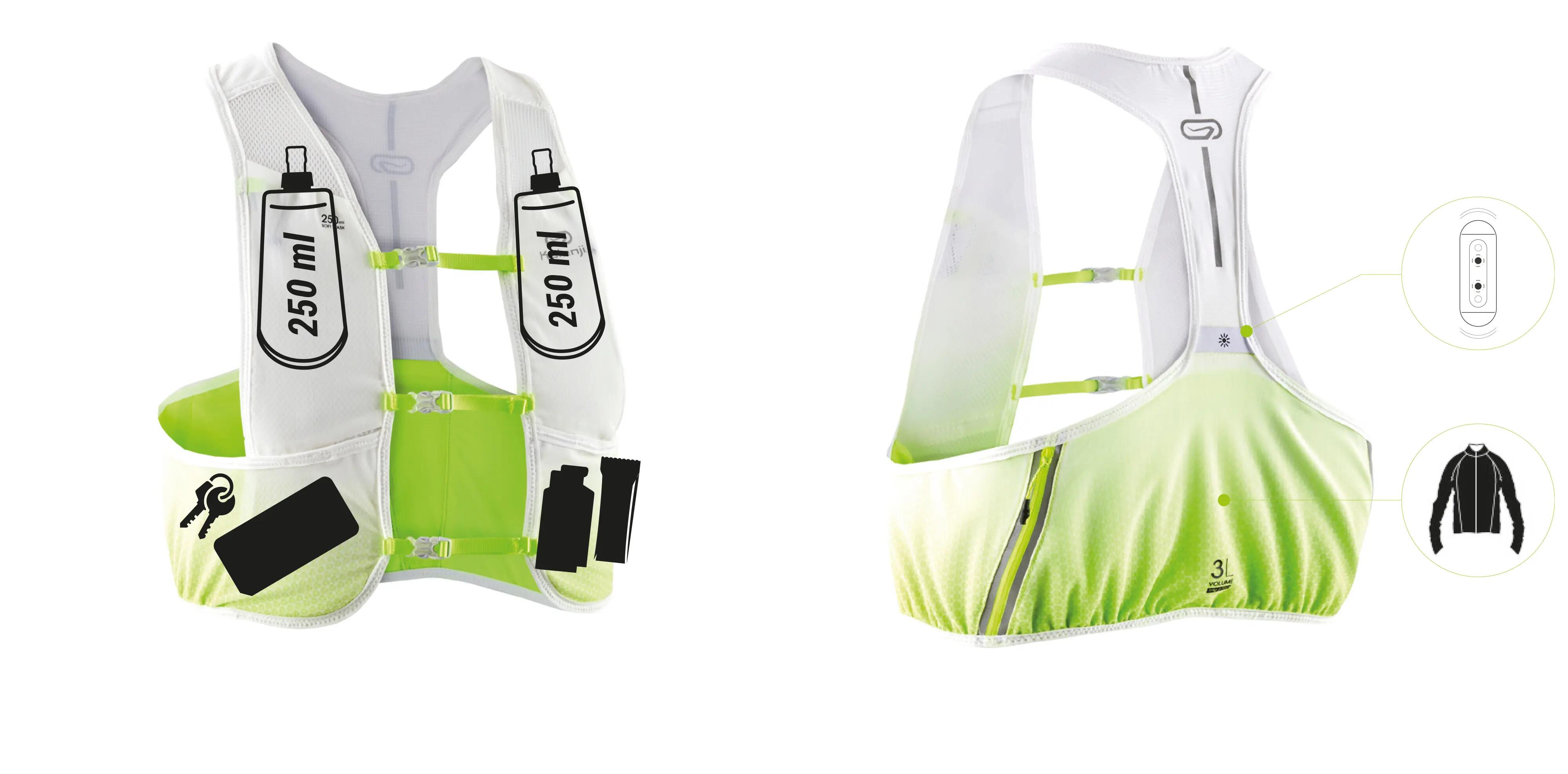 Zaino gilet marathon trasporto idratazione nutrizione telefono