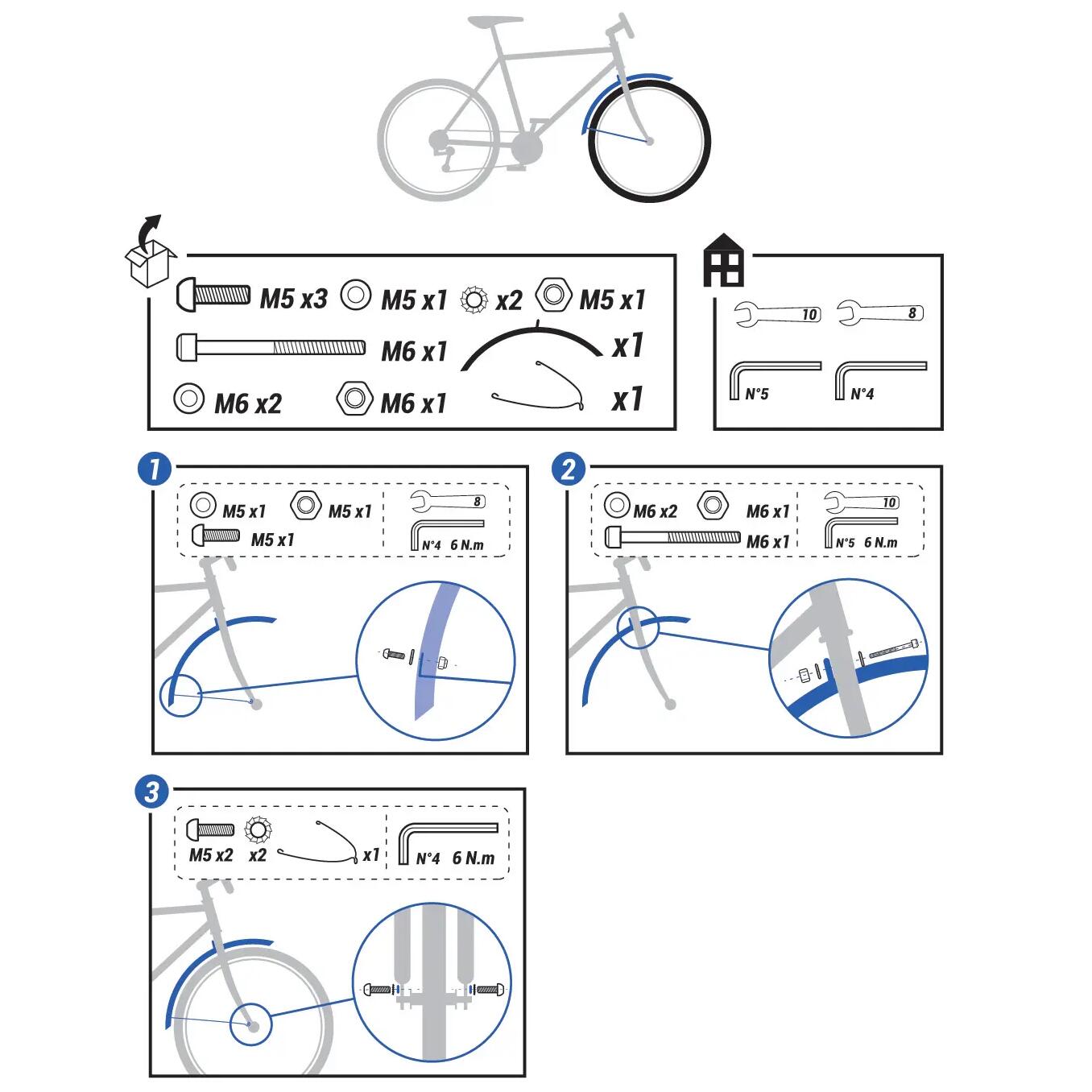 montare-apărători-noroi-bicicletă-polivalentă