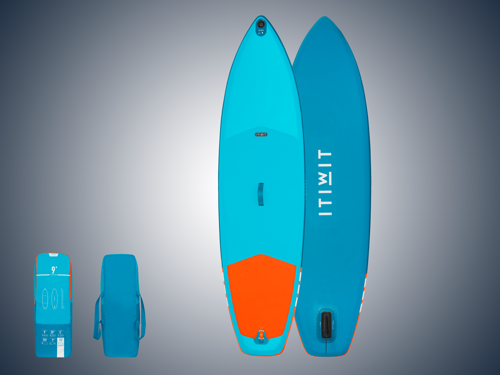 stand up paddle itiwit 9 pied bleu orange