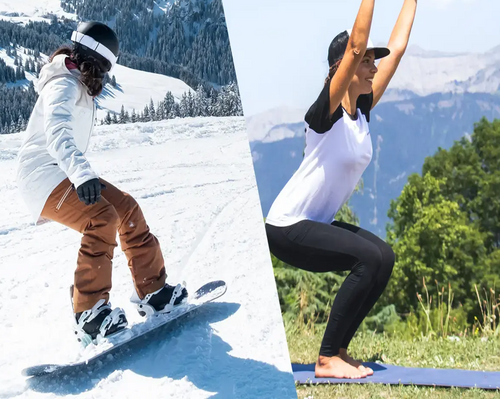 Practicing yoga after snowboarding 