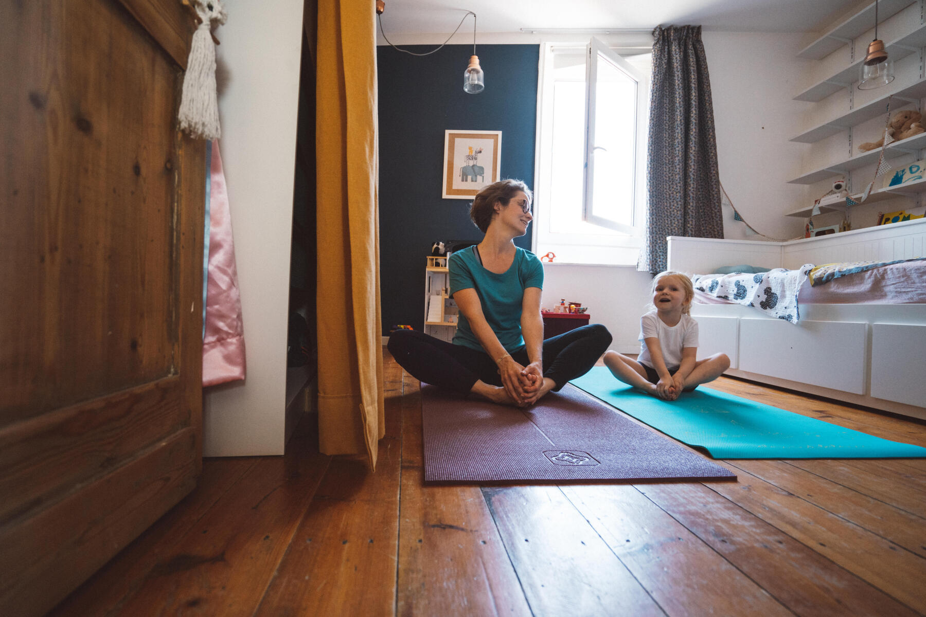 Maman bébé yoga méditation décoration