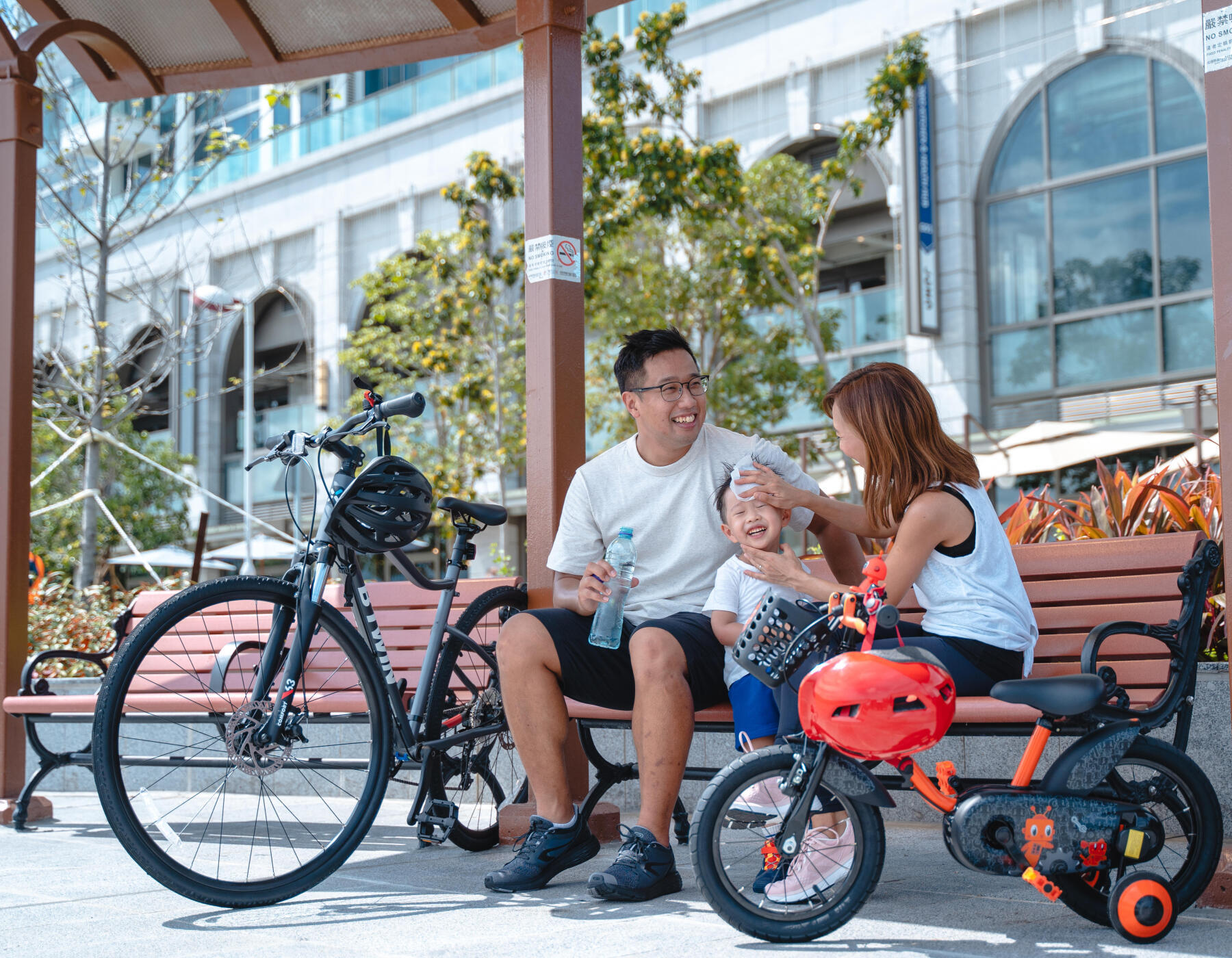 Happy memories of bike riding with your family