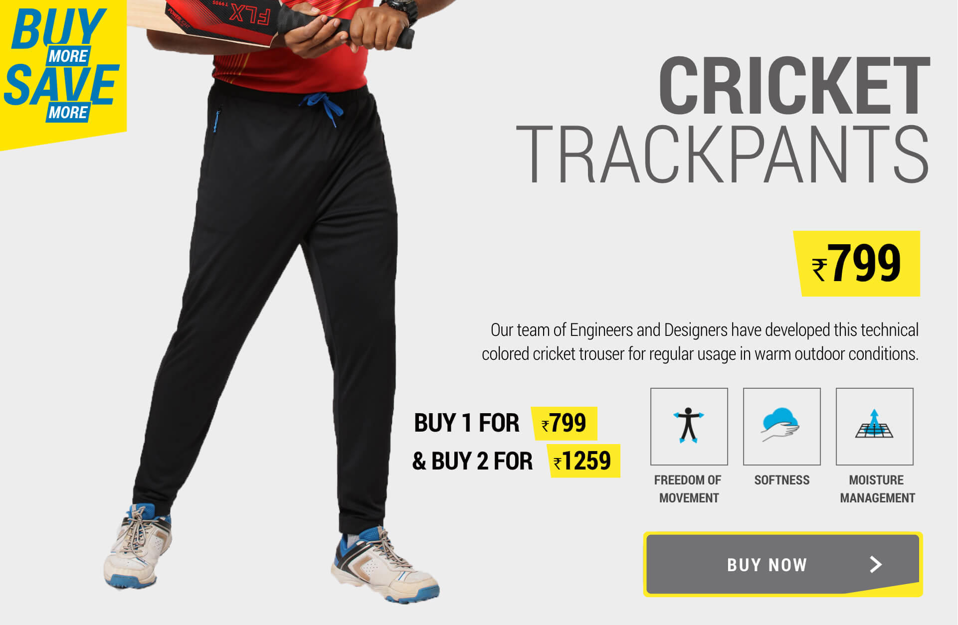 ABRASION RESISTANT CRICKET TROUSER TAPER FIT GREY By Decathlon