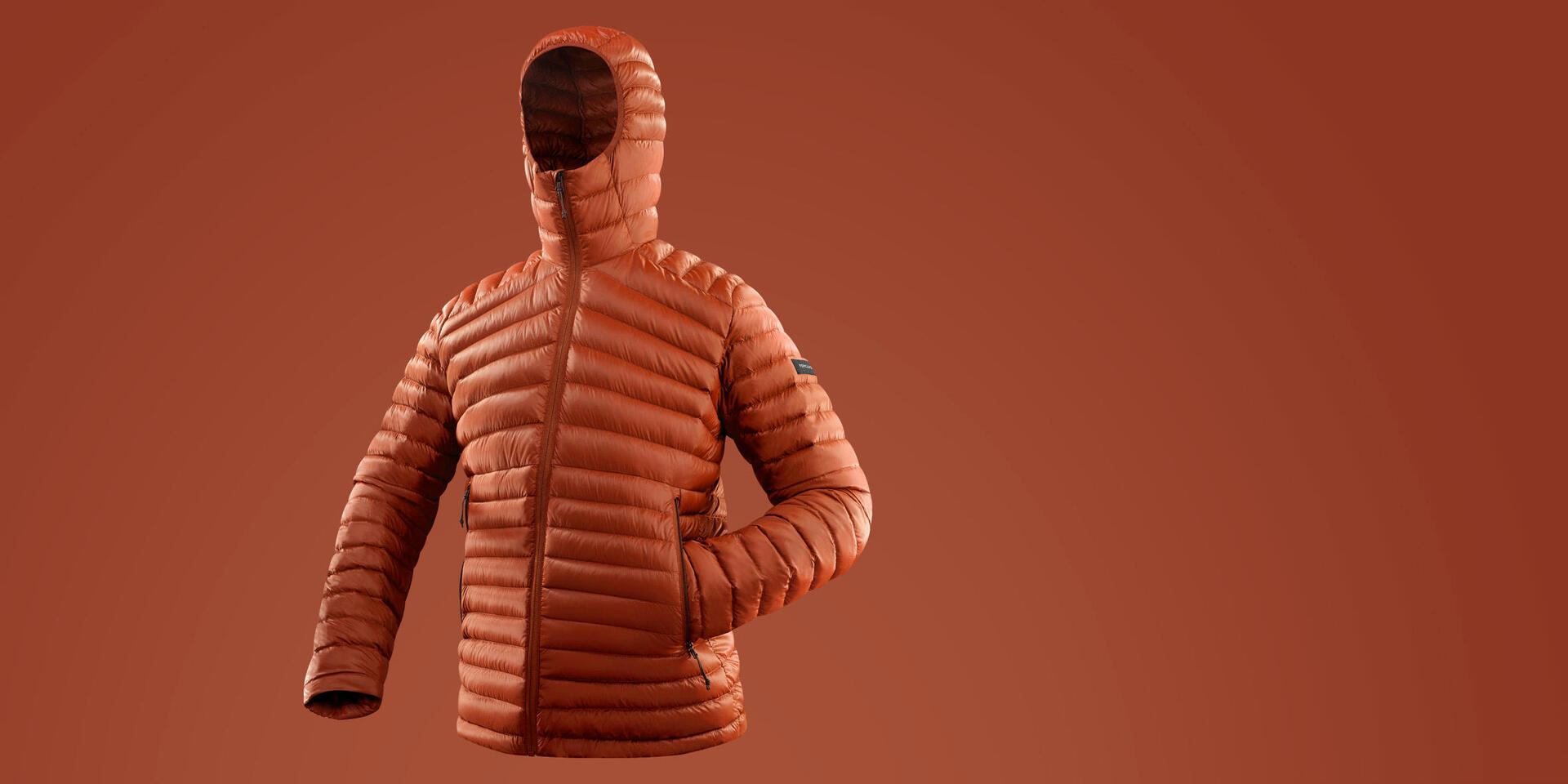 Herrenjacke mit RDS-Daunen gefüllt, orange - DECATHLON Forclaz