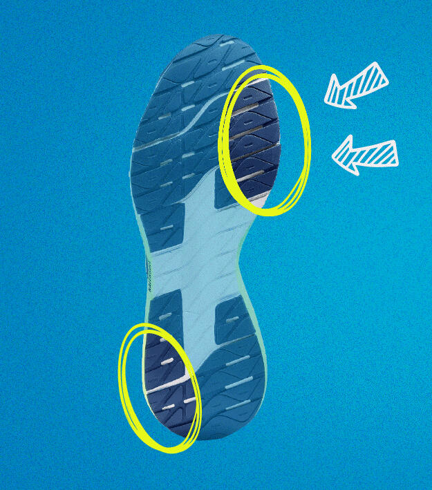 Giày chạy bộ cho chân lệch trong trong ưu tiên phần nâng đỡ phần gót chân và ngón chân cái