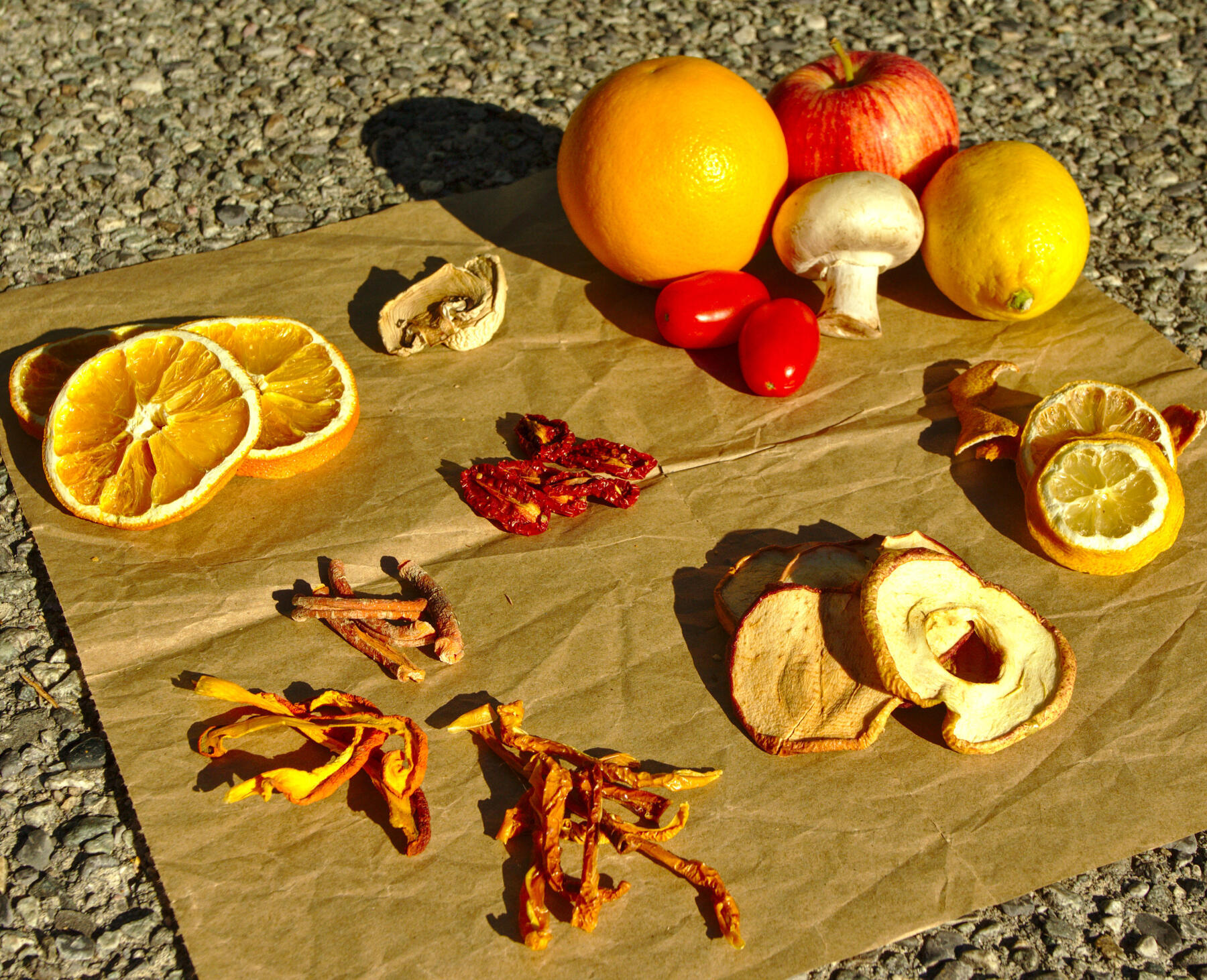 dehydrated vegetables and fruits
