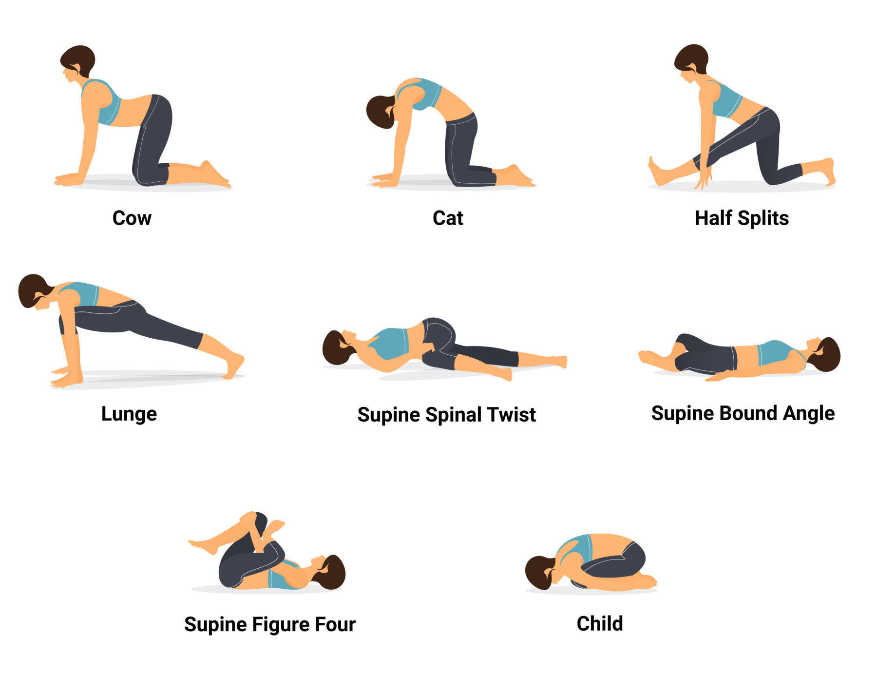 drawings of yoga postures