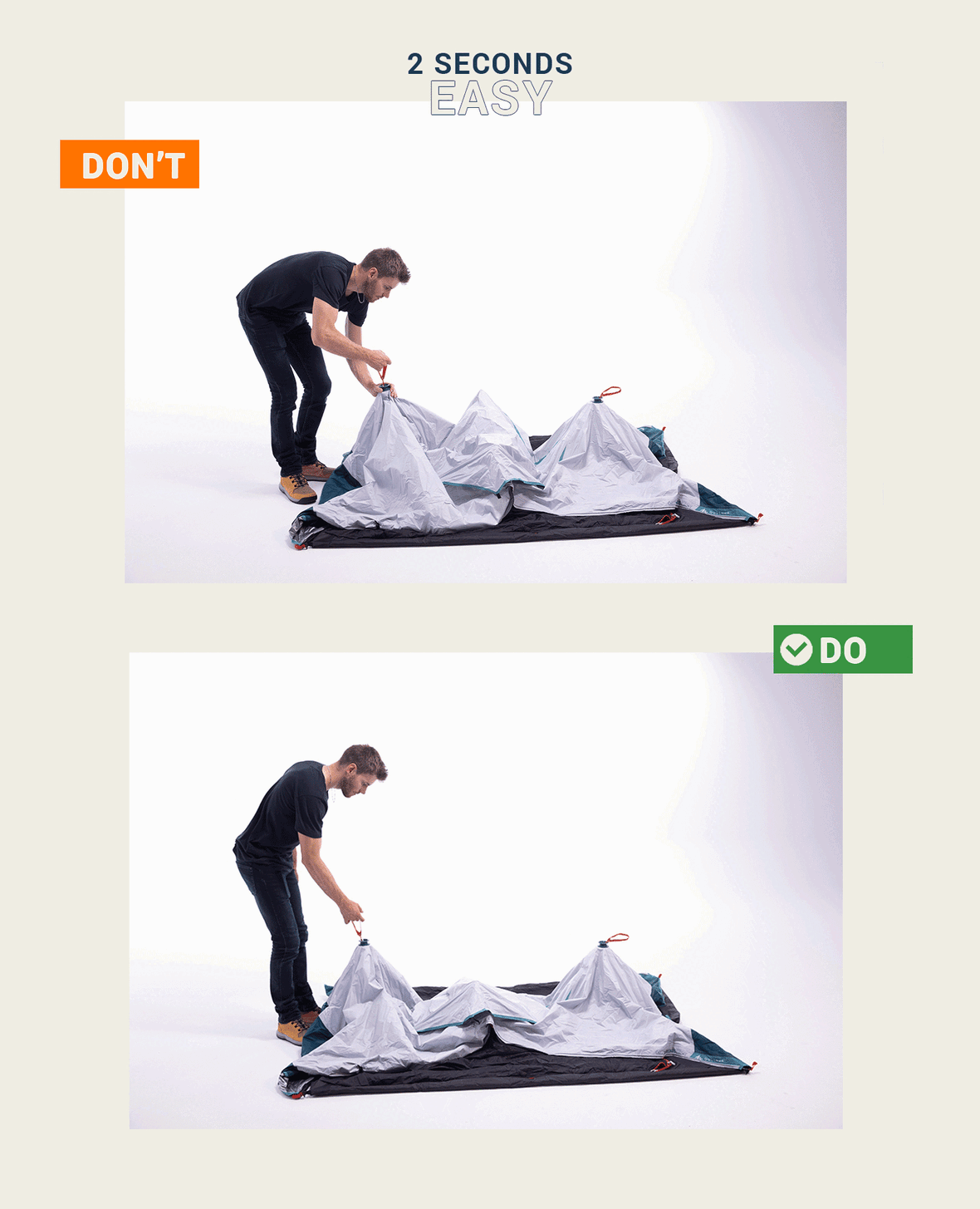 How to set up and fold down my 2 Seconds EASY tent 