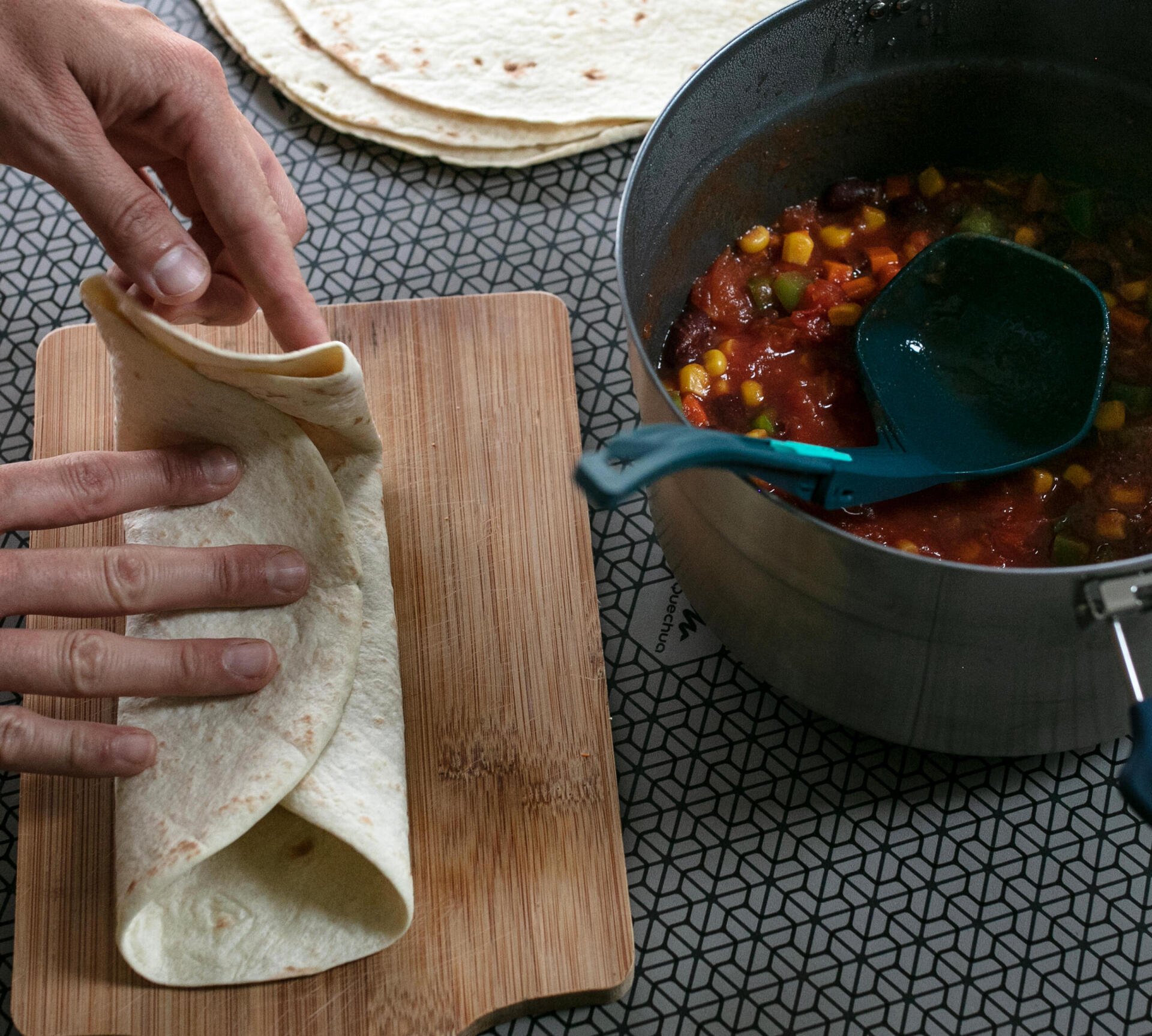 recette wrap mexicain au réchaud