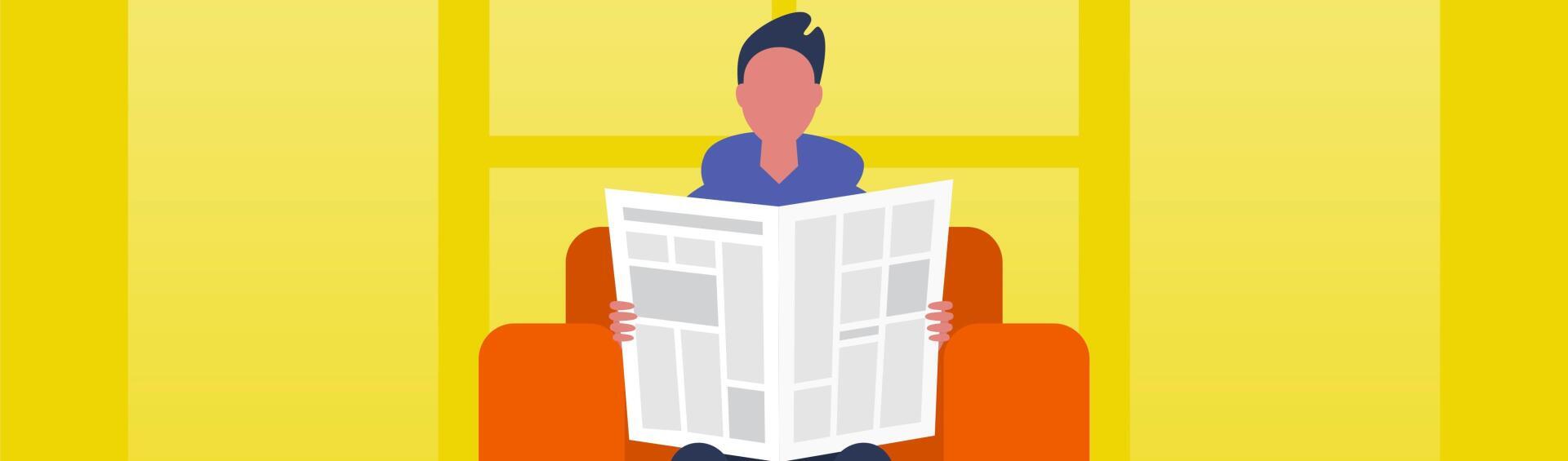 Illustration d'une personne lisant le journal