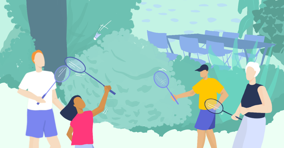 Raquette badminton adaptée aux personnes âgées et seniors – Jeu d'adresse