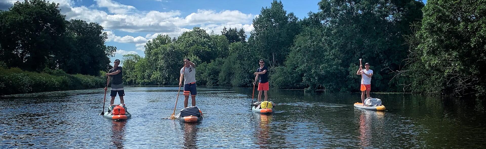 Going down the Lesse on a compact Stand-Up Paddleboard