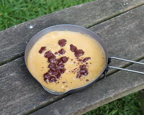 Recette camping : Pancake Chocolat noir Fleur de Sel