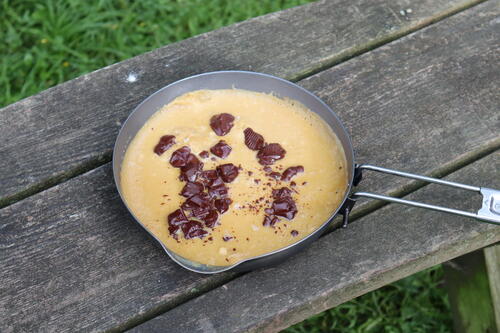 Recette camping : Pancake Chocolat noir Fleur de Sel