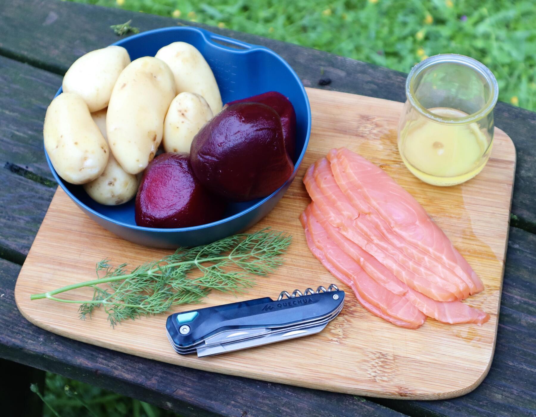 salade de pommes de terre et saumon fume