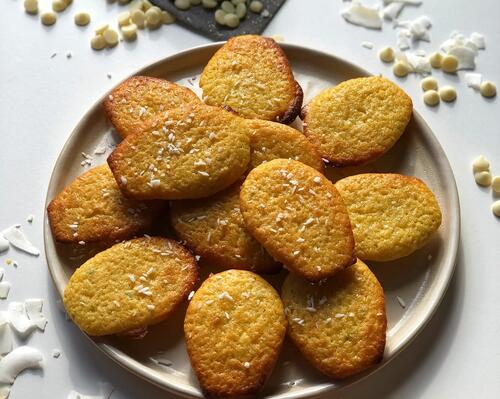 Madeleines chocolat blanc noix de coco & ingrédient mystère