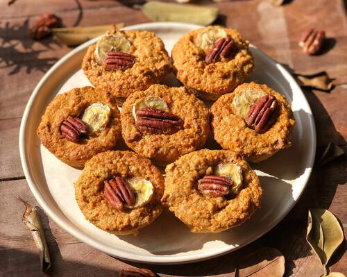 7 mini carrot cakes à la banane 