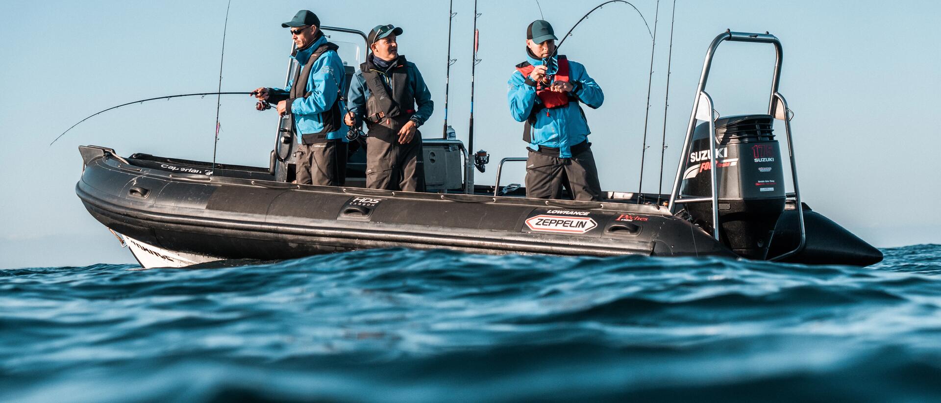 Men fishing from boat