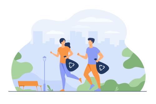 illustration de deux personnes qui font de l'écojogging