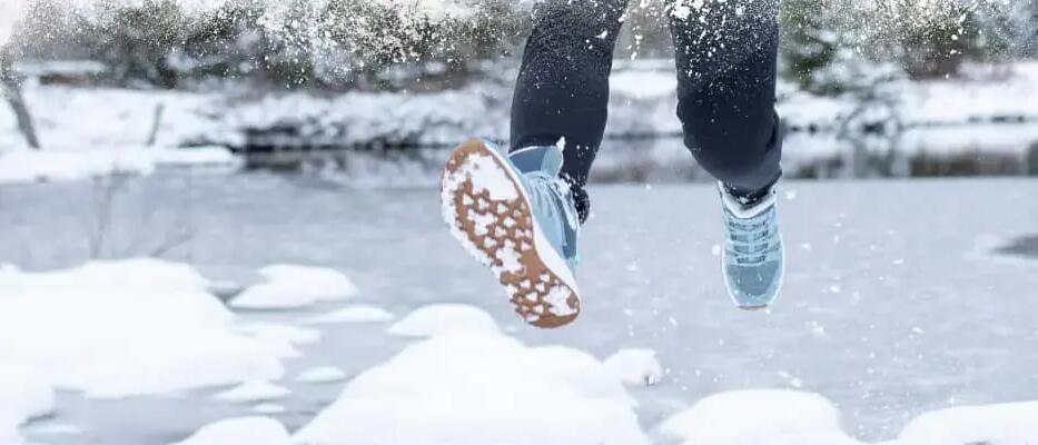 Man walking in snow