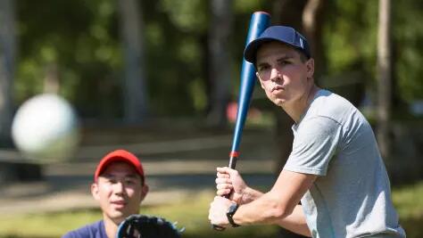 two men playing baseball