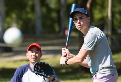 two men playing baseball