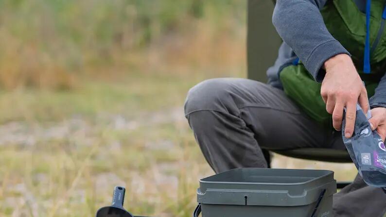 Man setting up for fishing