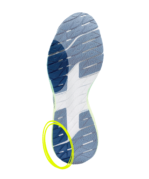 Semelle de chaussures de running d'un coureur supinateur