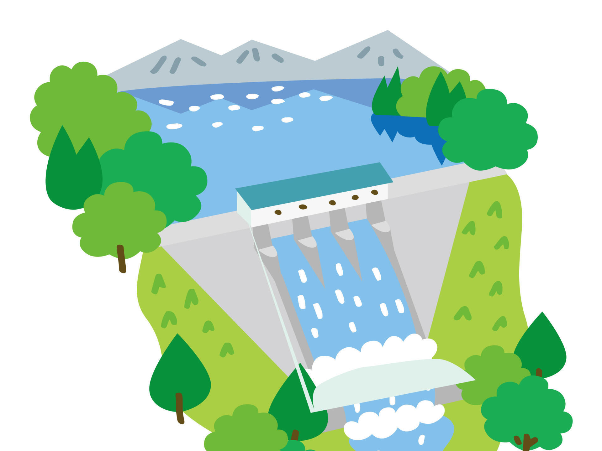 Illustration of hydroelectric dam