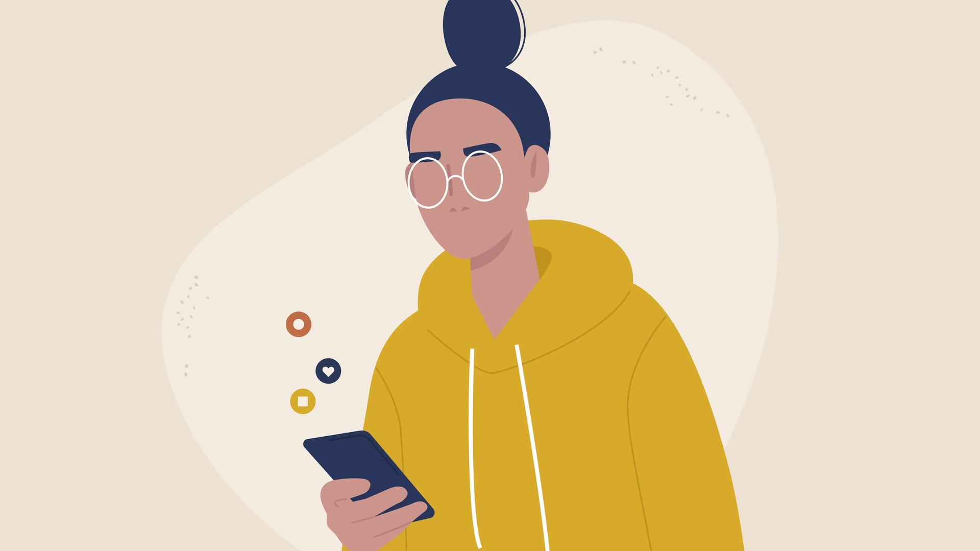 une femme qui cherche sur son téléphone