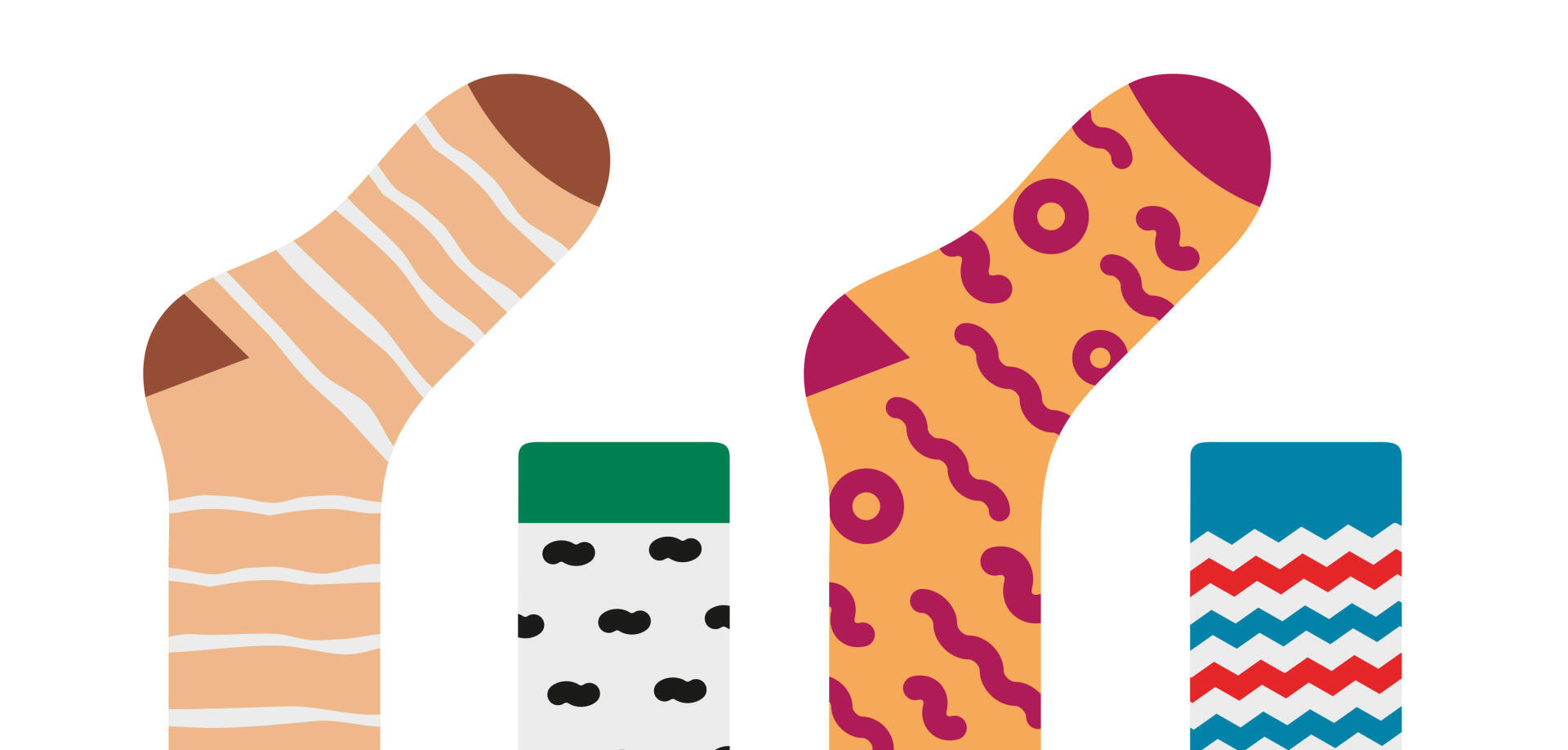 Illustration de chaussettes colorées