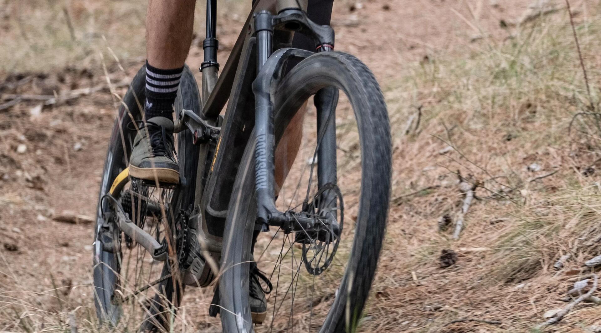 Man mountain biking
