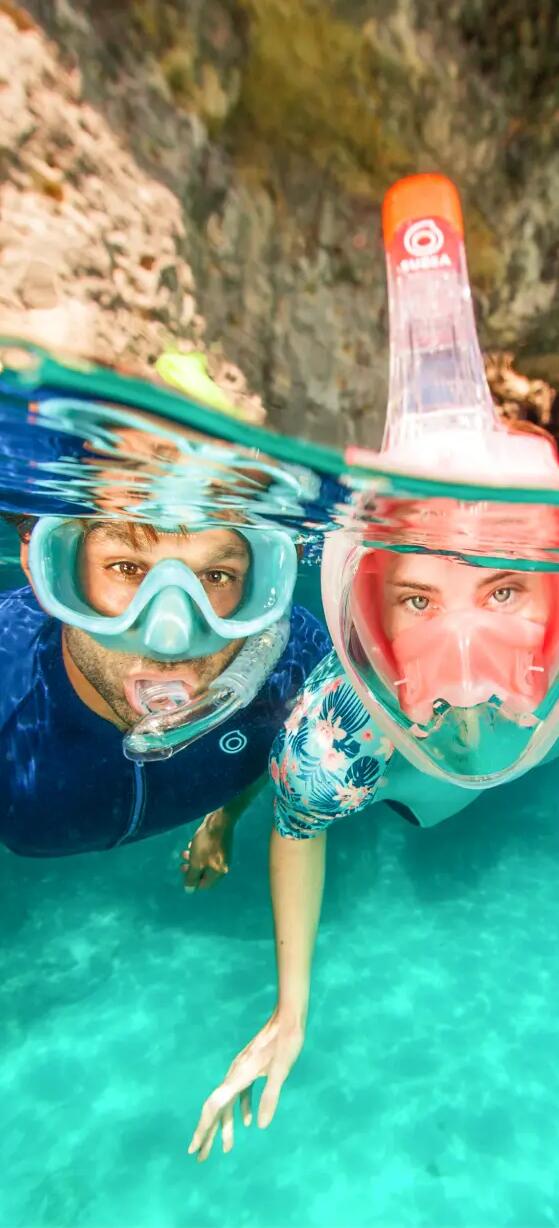 man and woman snorkeling