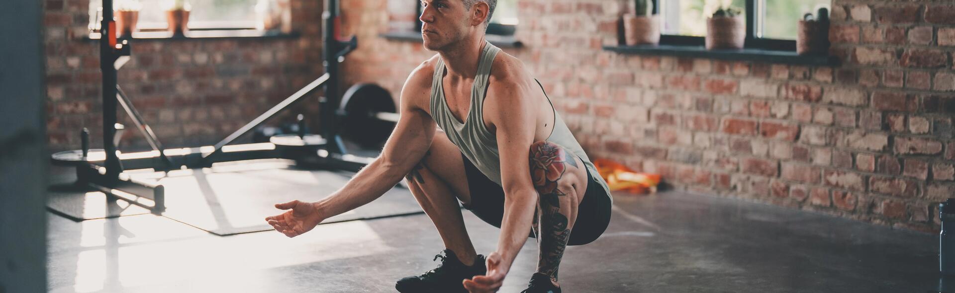 Man exercising in a gym