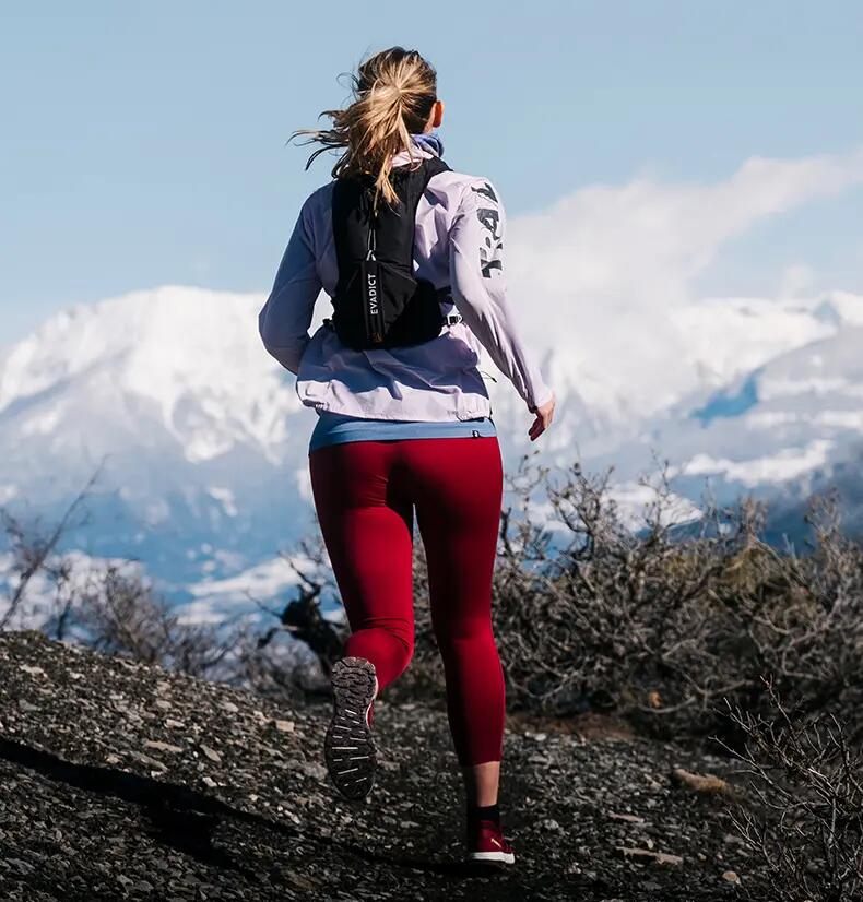 woman trail running
