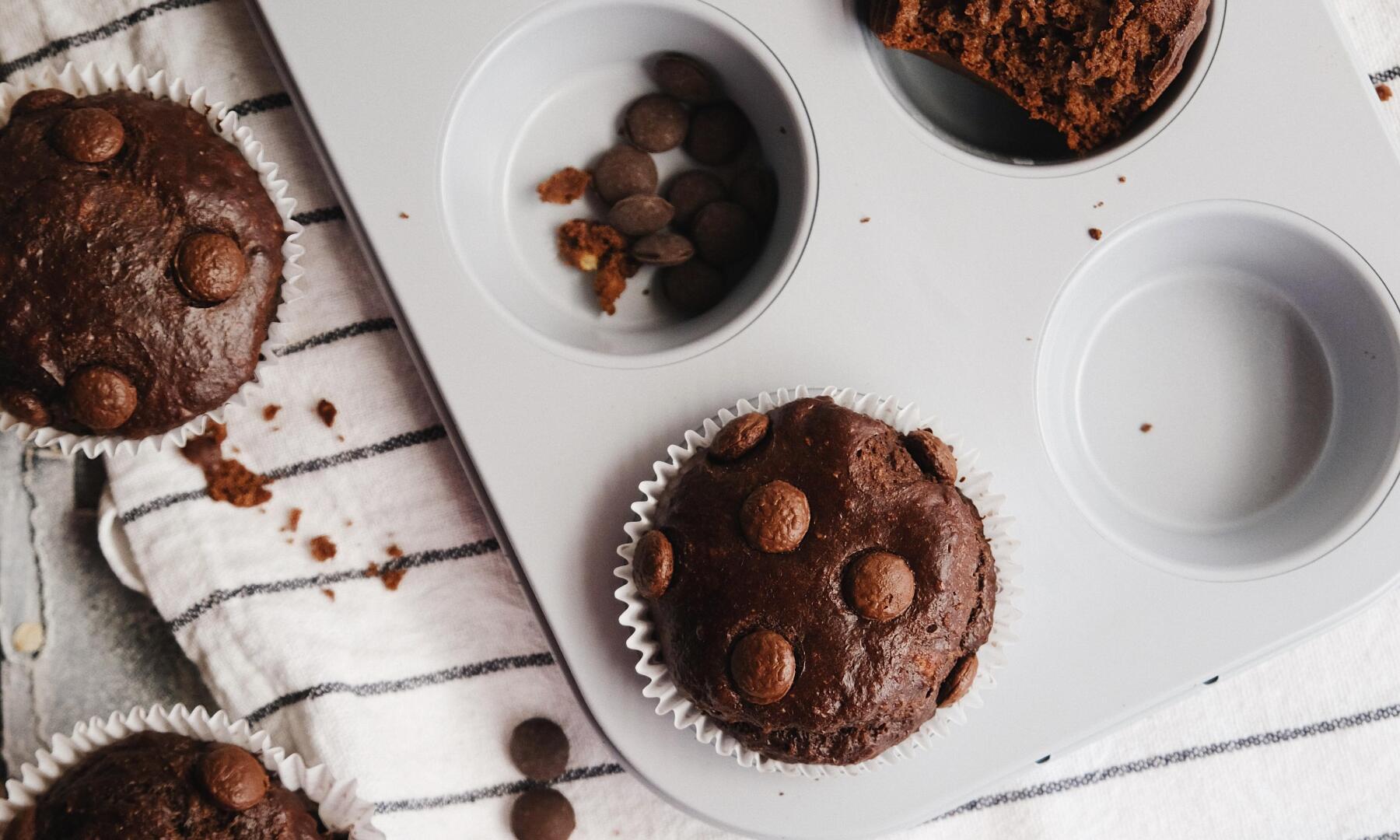 Receita Muffins Proteicos de Chocolate