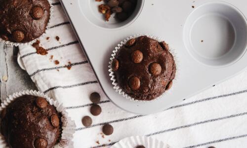 Receita Muffins Proteicos de Chocolate