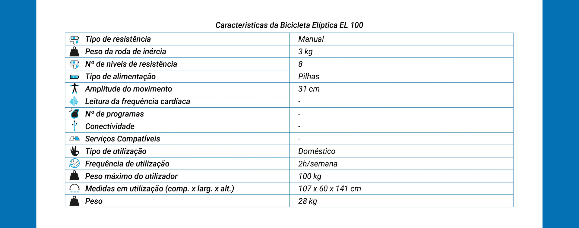 Bicicleta Elíptica Primeiro Preço Essential 100