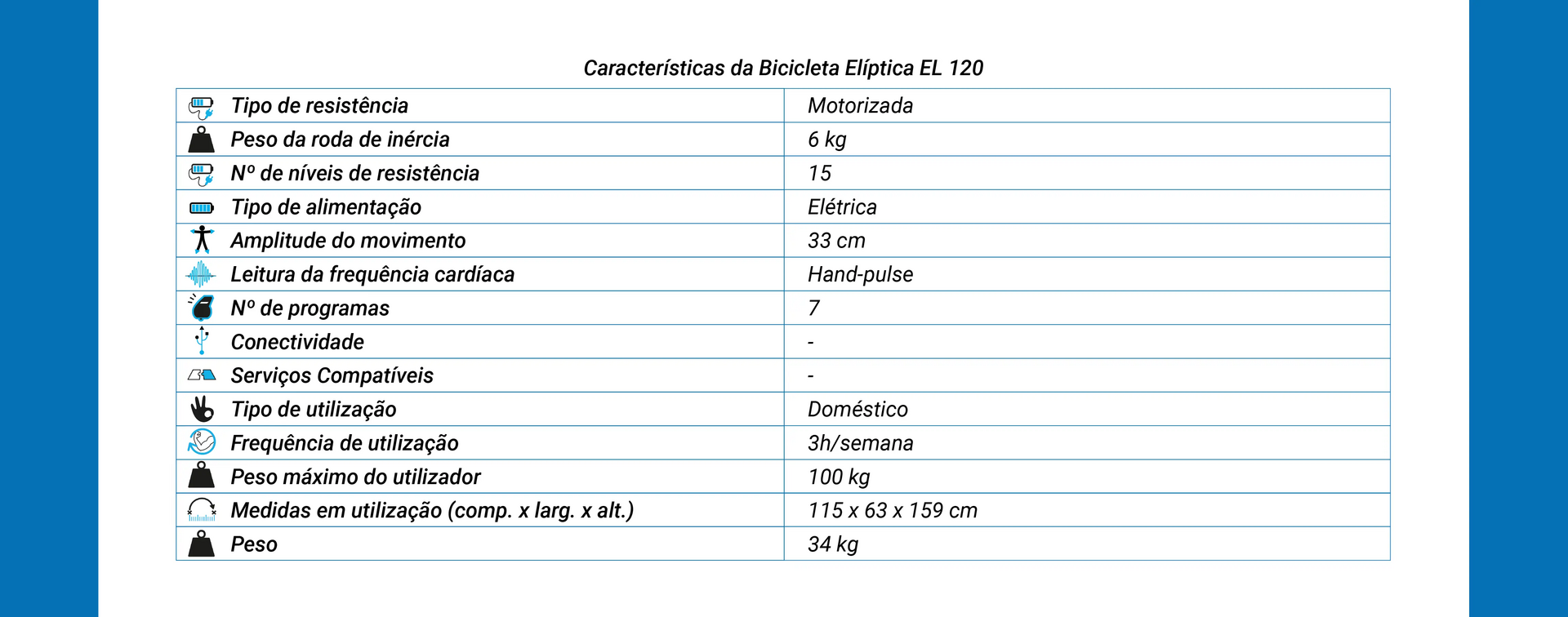 Bicicleta Elíptica Essential 120