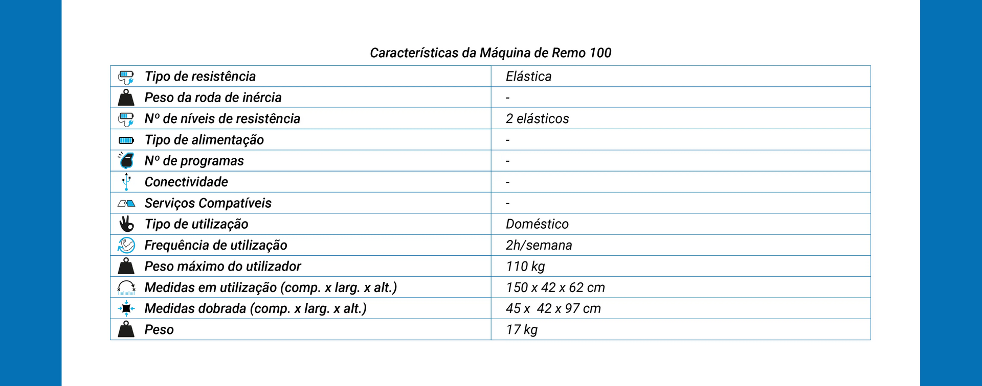 Máquina de Remo Dobrável 100