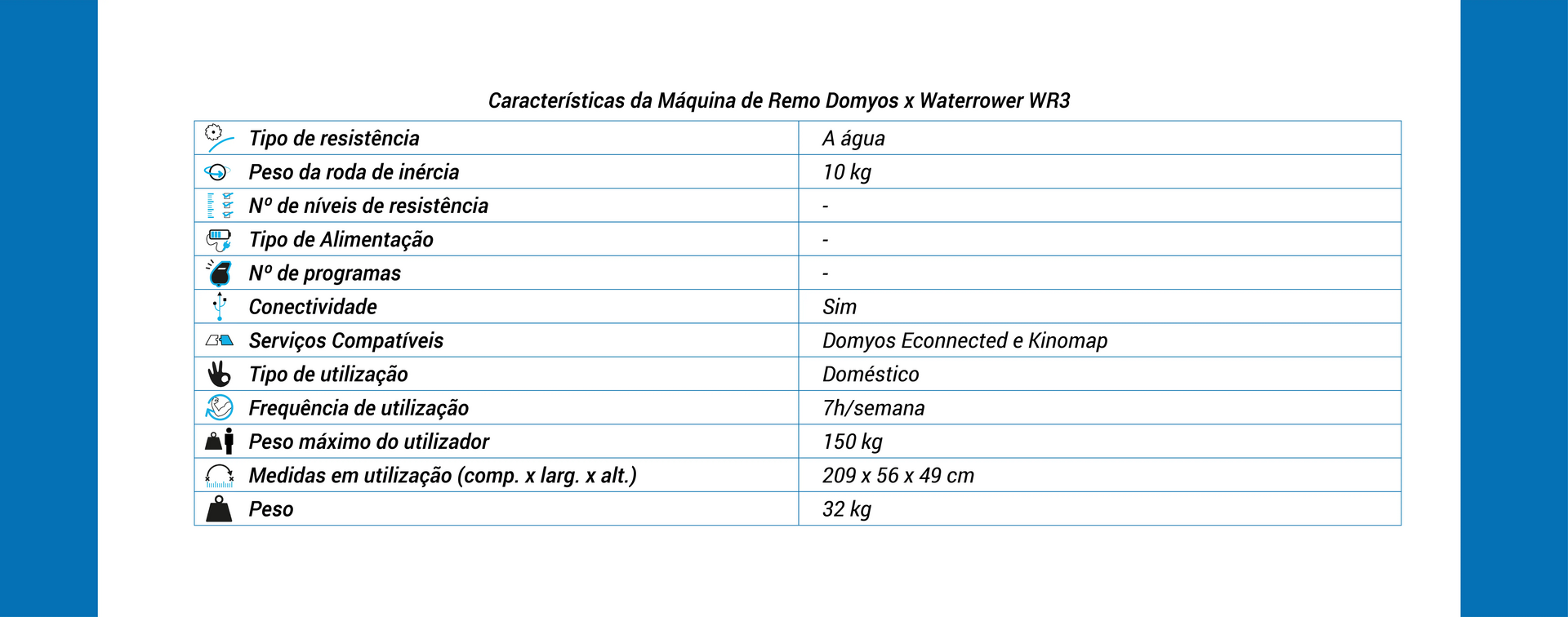 Máquina de Remo em Madeira e a Água Domyos x Waterrower WR3