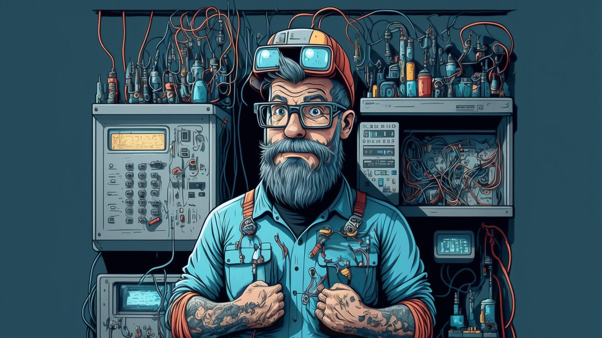 illustrazione-uomo-riparazione-macchina