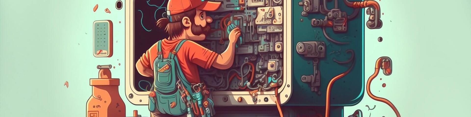 illustrazione-uomo-riparazione-macchina