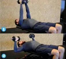 Man doing chest press with dumbells